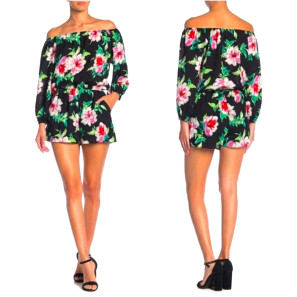 Love...Ady Off-The-Shoulder Floral Print Romper